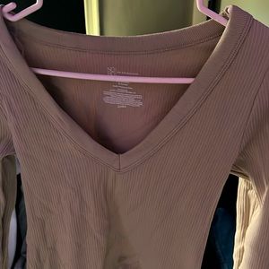 Beige Long Sleeve Fitted Shirt